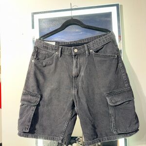 Zara Charcoal Cargo Shorts for Men